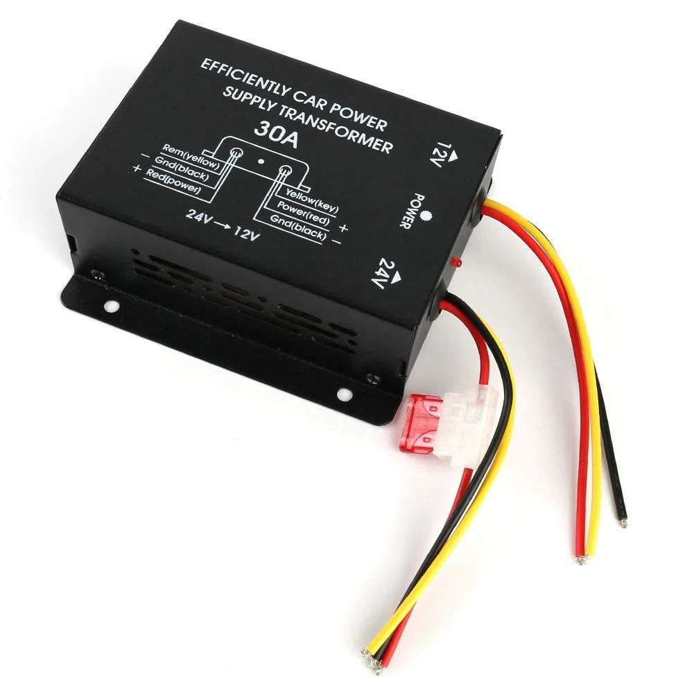 Gegong 24V-12V DC Convertidor 30Amp Paso Abajo Regulador de Voltaje Fuente de Alimentación Automotriz