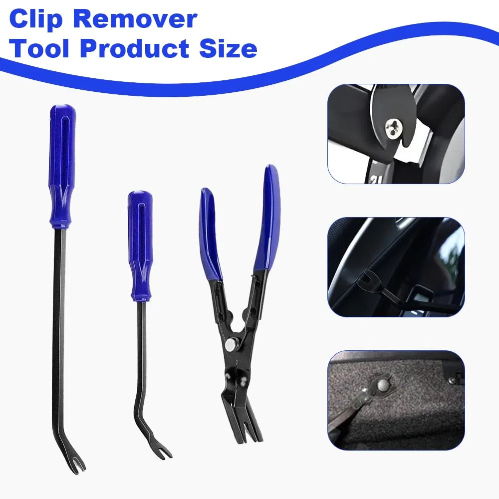 Juego de 19 piezas de herramientas de extracción de cables, kit de reparación de plástico para paneles, estéreos, tableros de mandos, clips