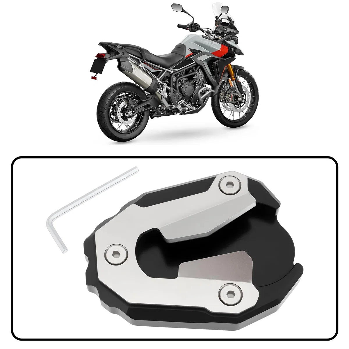 ECSiNG Almohadilla de Soporte Lateral Ampliable Compatible con Triumph Tiger 900 Rally Pro 2021-2025