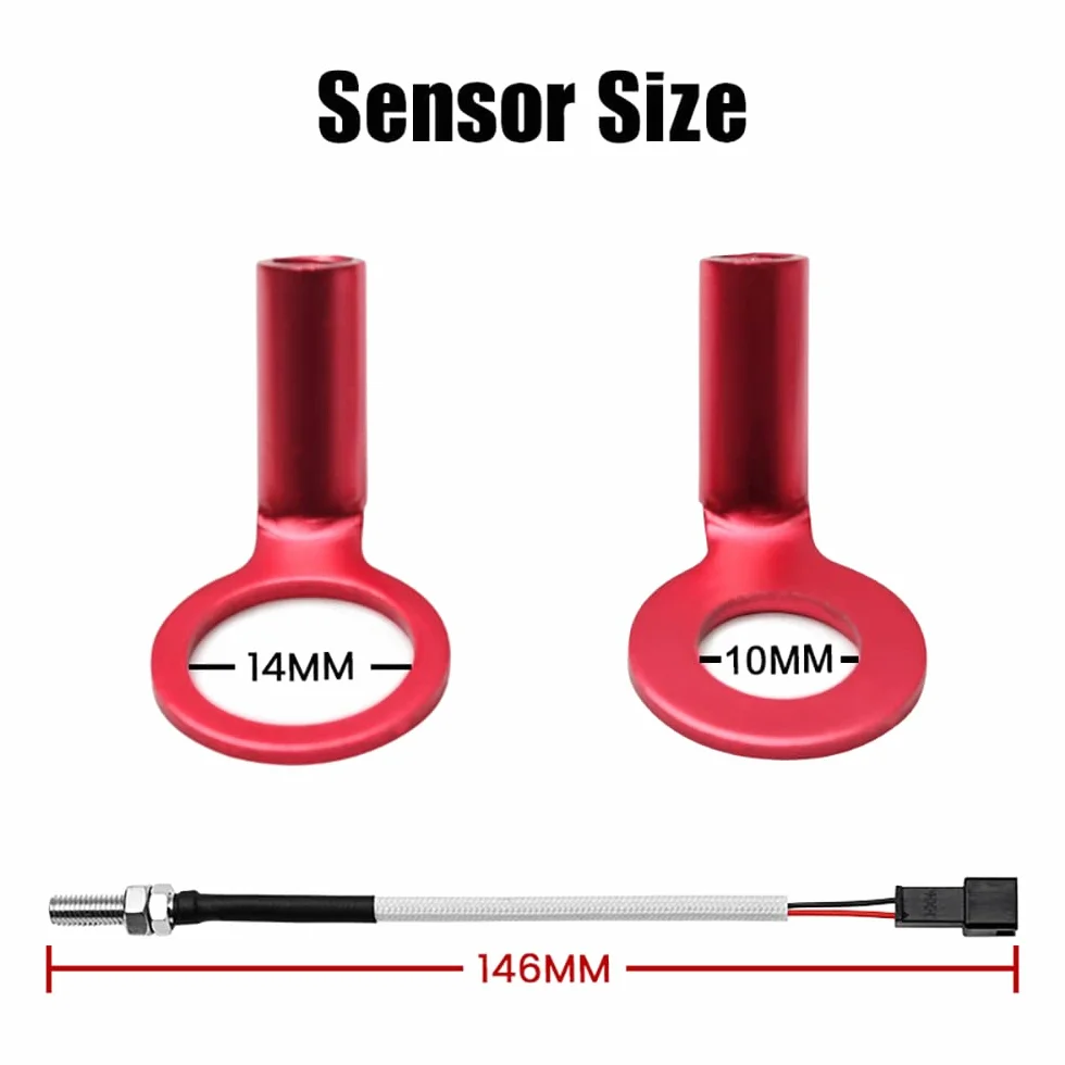 Medidor multifunción 4 en 1 para motocicleta Mini 4 metros (tacómetro RPM+temperatura de la culata del cilindro+voltímetro+reloj) 4 en 1 multímetro digital de calibre multifuncional (10mm)