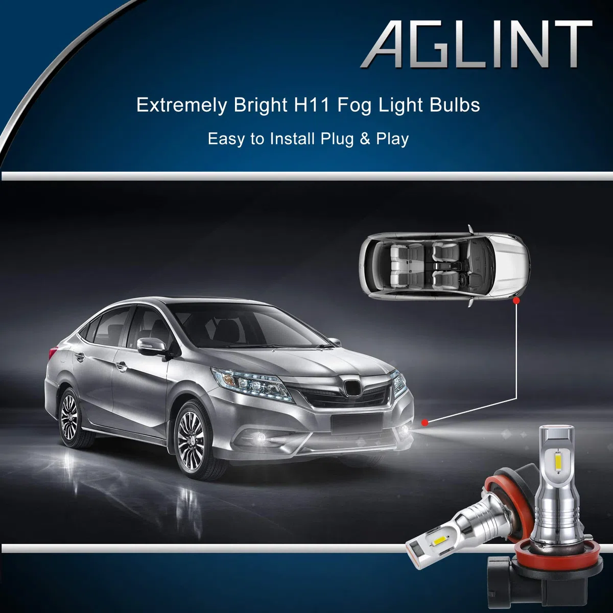 H11 LED Luz de Niebla Bombilla H11/H8/H9/H16(EU) CSP Coche LED Antiniebla Luces de Antiniebla Delanteros DRL Luz Diurna 12V-24V 6500K Blanco 2 Bombillas