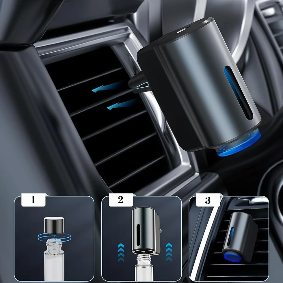 Ambientador inteligente para coche, atomizador ultrasónico, difusor de ambientador de coche, ambientadores de coche con tres intensidades de fragancia ajustables para hombres y mujeres