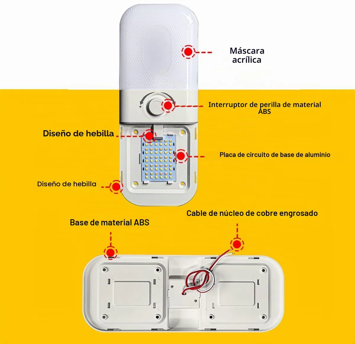 12v Luces Interiores Led, Luces de Techo Regulables, 120 Luces LED para autocaravanas con Interruptor, luz Blanca Amarilla y cálida, Universal para 12v-24v Caravana Coche Camping