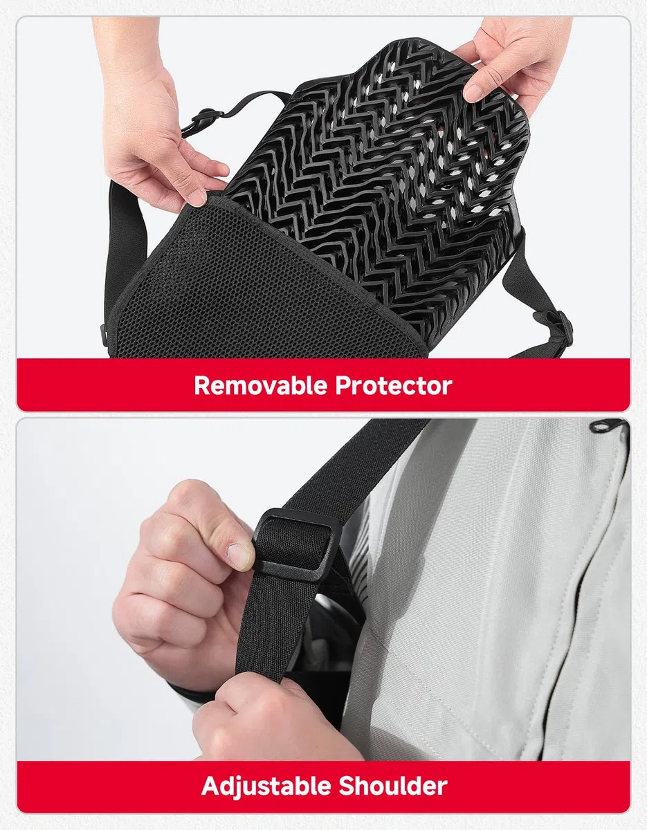 KEMIMOTO Protección de Espalda para Moto, Certificación CE-2, Protección Dorsal con Correas, Diseño Antideslizante y Ligero, para Todas Las Estaciones y Diversas Actividades al Aire Libre