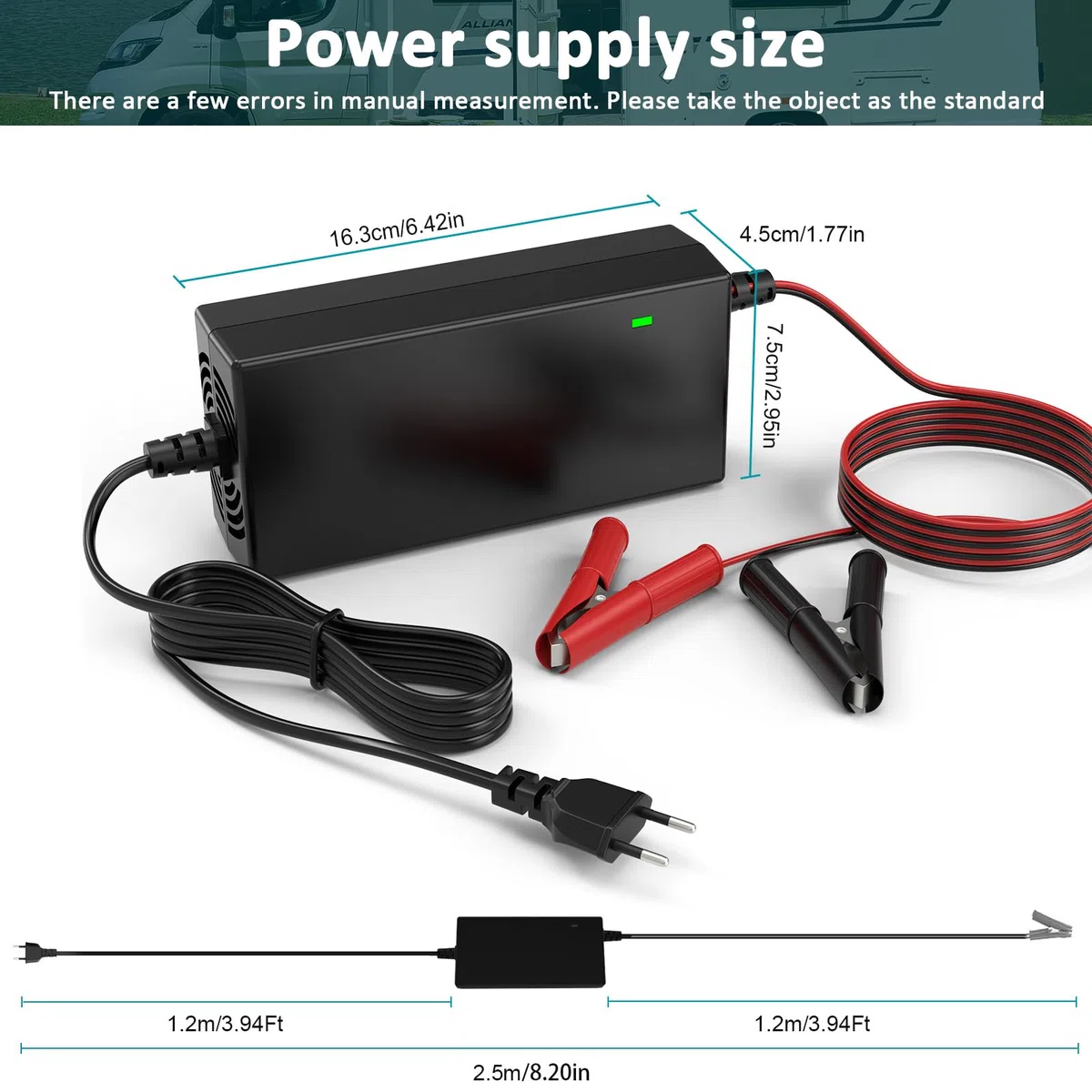ASUNCELL 14,6V/10A LiFePO4 Cargador de batería de coche, cargador de batería para coche de 6V y 12V plomo hasta 120Ah y 12,8V litio, baterías de litio-hierro-fosfato