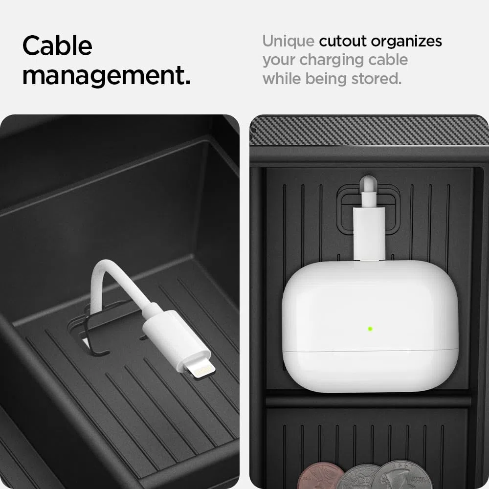 Spigen Organizador de Consola Central para Tesla Model X y S - Edición Carbono