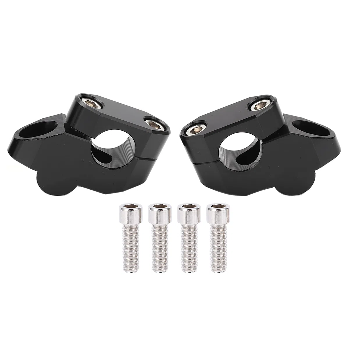 Accesorios de Motocicletas Universales de Aluminio Aleación -lener CNC para una Postura de Conducción Ergonómica, que Es Compatible con una Abrazadera de Palo de 22 Mm (BLACK)