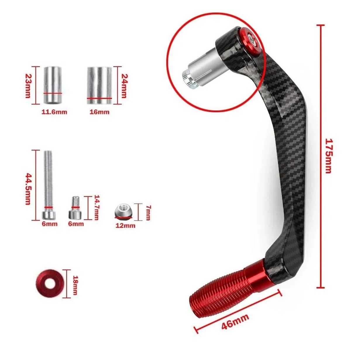Manillar Palanca De Embrague Freno Manillar Motocicleta, Protector Mano, Modificación para Suzuki GSX-8S GSX 8S 2023-2025 Funda Protectora(Rojo)