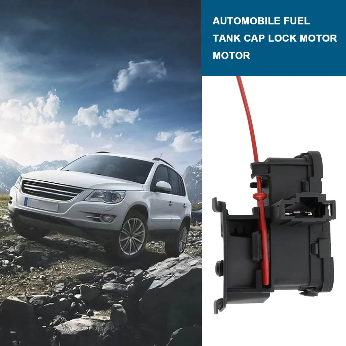 Motor Actuador Bloqueo Puerta Tanque Combustible La Tapa Llenado Combustible Compatible con Seat Leon Compatible con Skoda Compatible con VW Golf Touareg 7P0810773F Negro