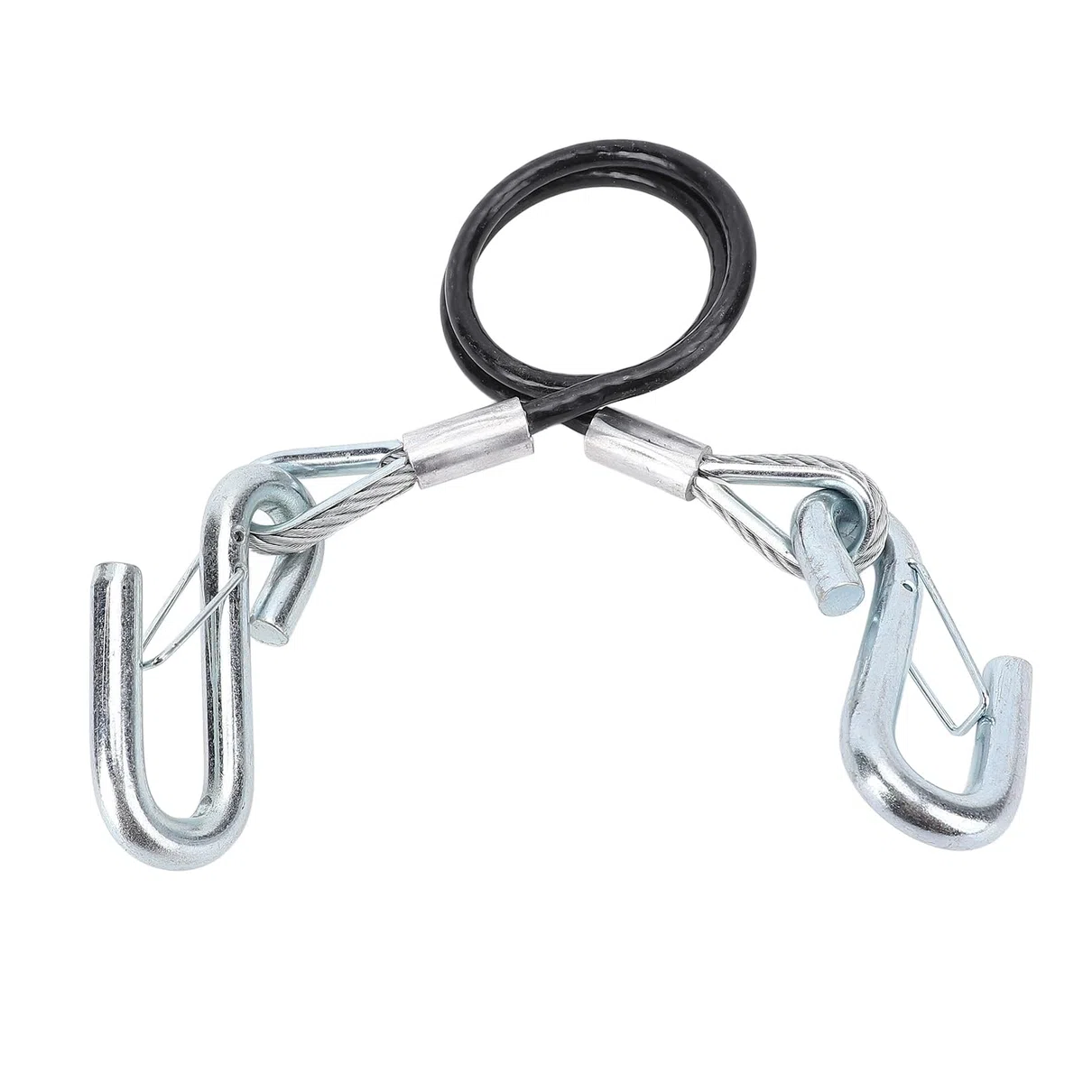 KIMISS Cable de Remolque de Seguridad para Remolque, Gancho en S, Soporte de Carga de 3500 Libras, Longitud Máxima de Extensión de 27,6 Pulgadas, Cuerda de Remolque con Resorte para RV