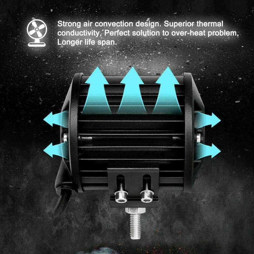AUXTINGS 2 Piezas 10 cm 120w Triple Fila 8d Barra LED de la Barra de luz LED Spot Combo Beam CC 12V-24V 6000K para vehículos Offroad 4x4 ATV UTVS