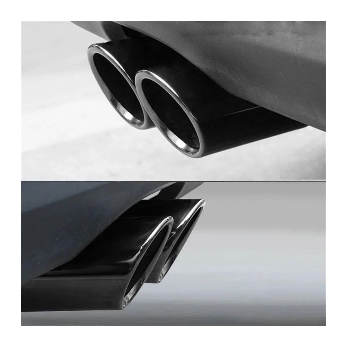 Para BMW F30 2013-2018 E92 E90 Serie 3 GT 325i 328i 70 Mm Cubierta De Punta Silenciador Escape Coche Accesorios Acero Inoxidable Tubo de escape(2pcs Silver)