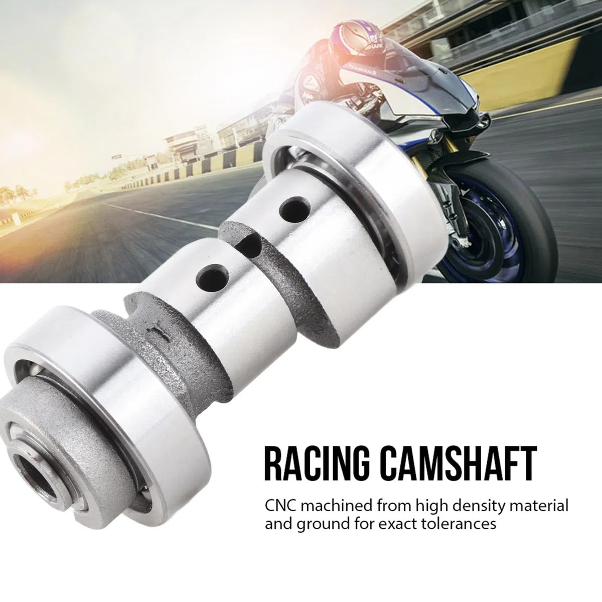 Árbol de Levas de Carreras de Motocicletas, Repuesto de Accesorio de Motor Sólido de Metal Práctico Resistente Al Desgaste para YBR 125 150 para Reparación