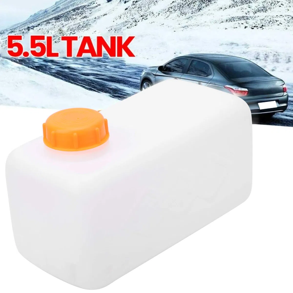 Tanque de gasolina de plástico de 5.5L, tanque de gasolina de gran capacidad para automóviles, camiones, barcos, aviación, estacionamiento, tanques de calefacción(naranja)