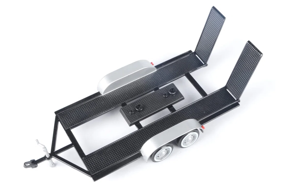 OPO 10 - Remolque 1/24, Caja Plana, transportador automático para Transporte de automóviles, con Doble Eje, Metal, Motormax - 76001