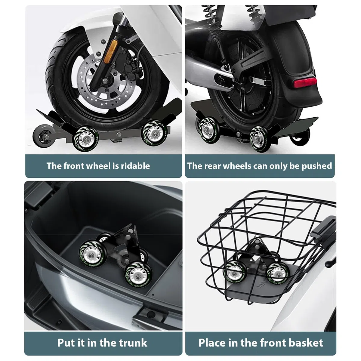 Plataforma rodante para Ruedas de Motocicleta, Herramientas móviles móviles, Carros con Ruedas Portátiles Carro con Ruedas, Transportador de Motocicletas con diseño de múltiples