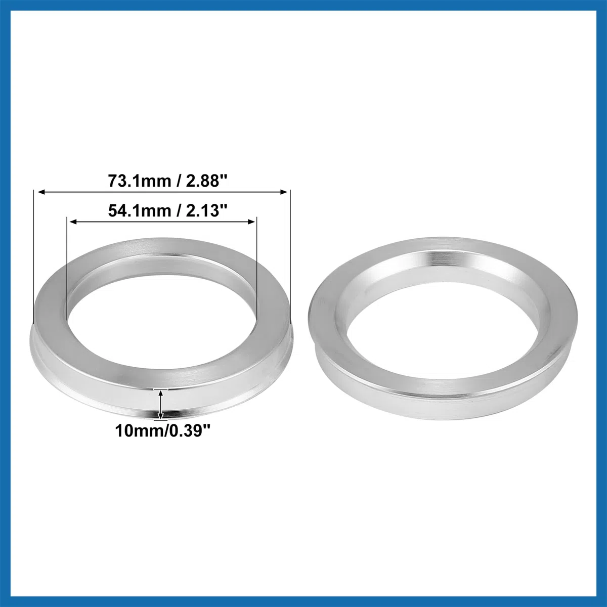 A ABSOPRO 4 Piezas OD 73,1mm Aluminio Aleación Coche Cubo Centrados Anillos 54,1 mm Anillos de Centrales Reemplazo de artículo