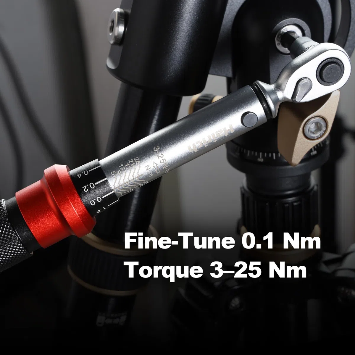 Hairich Llave dinamométrica para bicicleta de 1/4 pulgadas, 3 – 25 Nm, juego de llaves de torque pequeña, ± 3% de precisión de error, llave de par de torsión con 72 dientes, cabezal de carraca