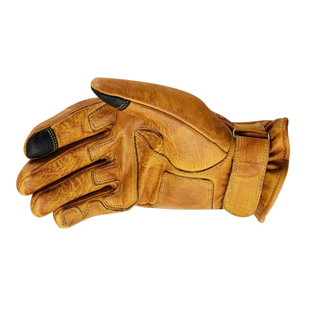 Guantes para moto de piel con protecciones CAFE RACER Chopper Custom Wax Amarillo Touch