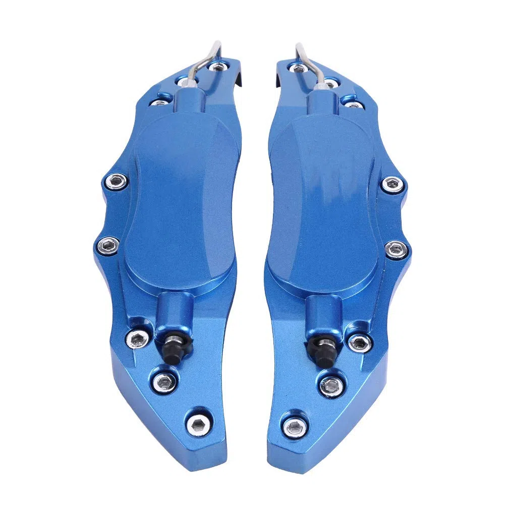 Cubierta de pinza de freno de disco, 2 piezas de aluminio para coche, cubierta protectora de pinza de freno para cubo de rueda de 16 a 17 pulgadas, medio(Azul)