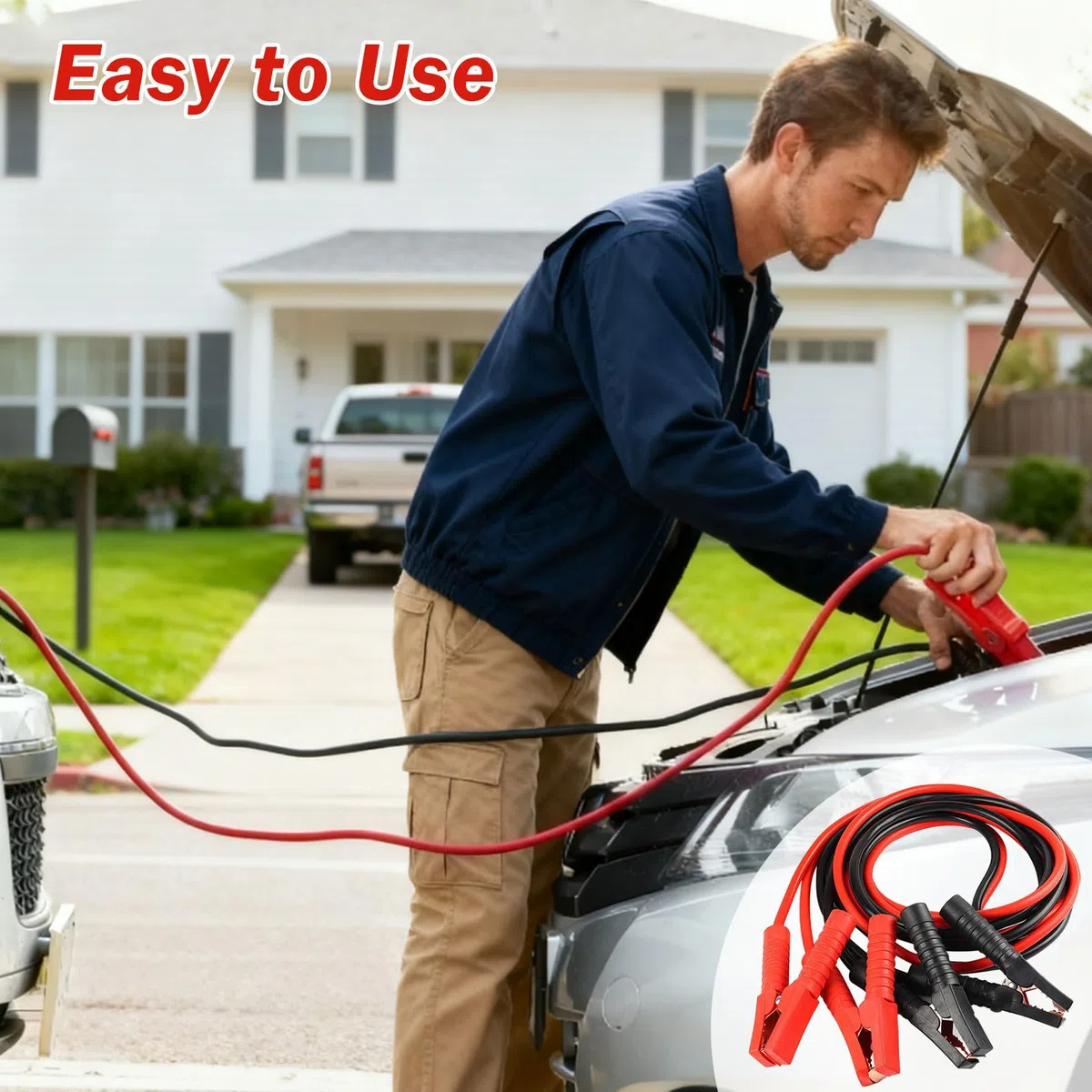 Herbst Cable de arranque para coche, 6 m, 3000 A, 16 mm², para coches y camiones