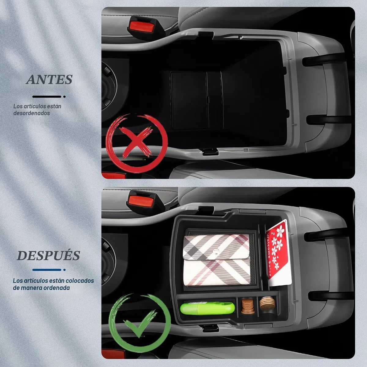 BIBIBO Caja de almacenamiento compatible con Hyundai Kona SX2 EV Hybird 2024 2025, organizador de consola central, accesorios Kona SX2, caja de almacenamiento para reposabrazos, bandeja en la consola