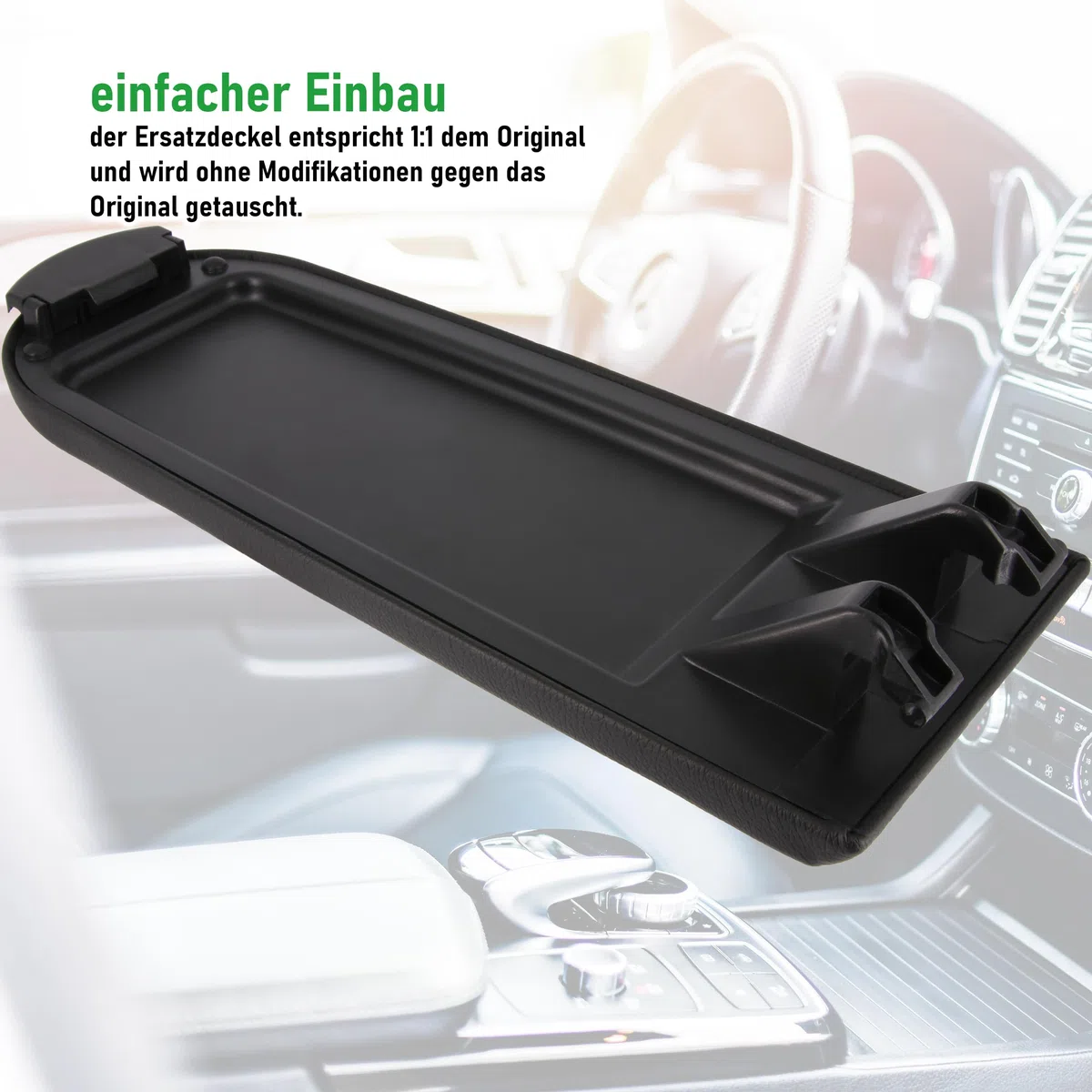 RECAMBO Tapa de reemplazo para reposabrazos central compatible con Seat Toledo IV Tipo KG3 de 2012-2019 - ajuste robusto - apariencia original - mecanismo duradero - instalación rápida - reemplazo