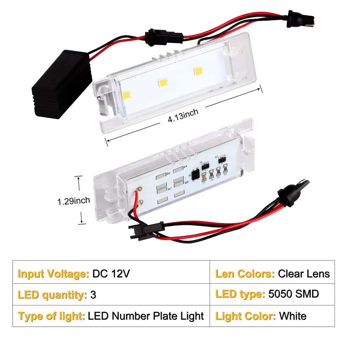 Luces de matrícula LED compatible para Opel Vauxhall Zafira B Vectra C Corsa C DInsigina Astra J H Adam Cascada Meriva A B Tigra Twin Top, Luz de matrícula con Resistor Canbus, 2 Piezas