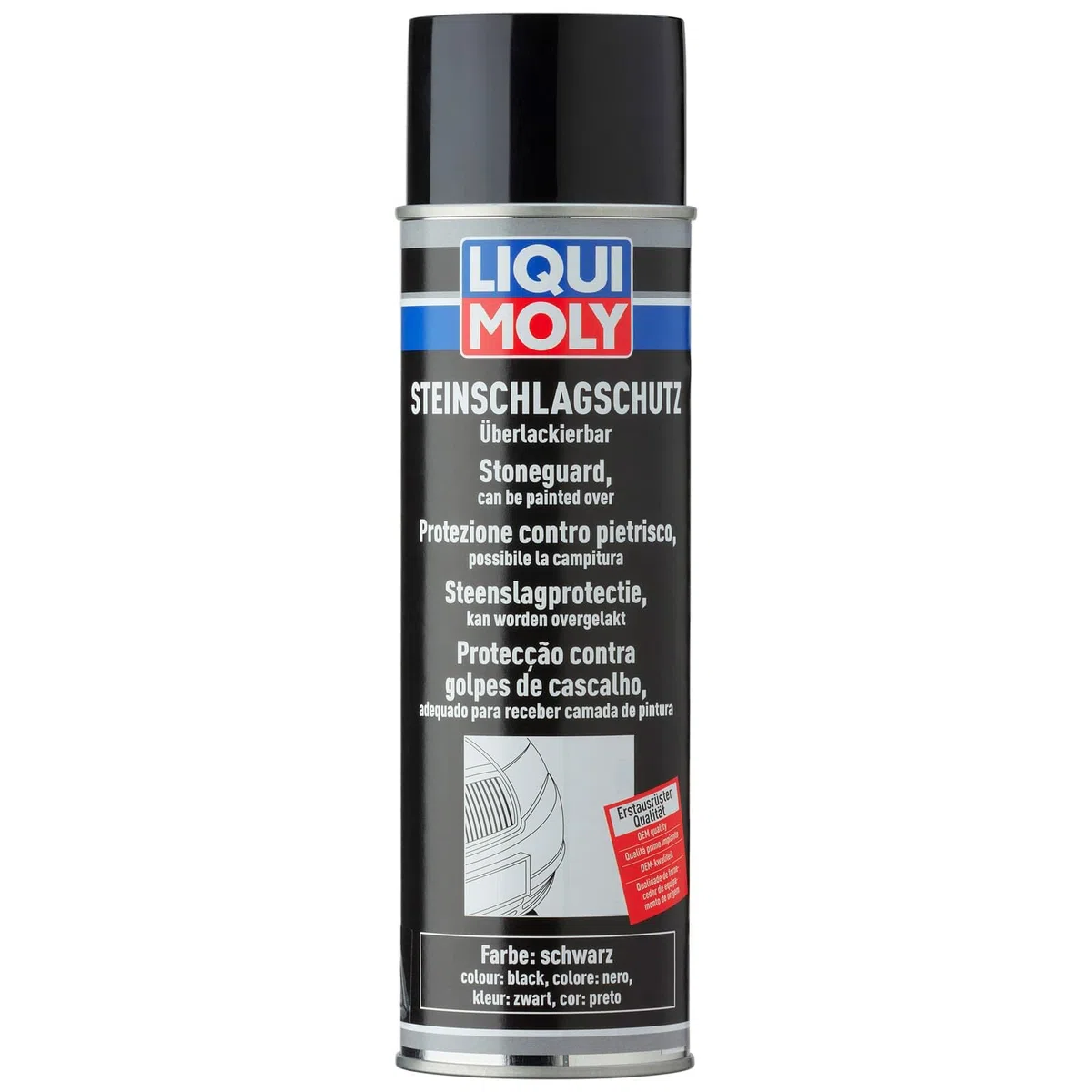 Liqui Moly Producto de protección contra Impactos de gravilla Negro (Spray), 500 ml, Protección Corporal, Protección Debajo del Cuerpo, Deslizamiento de montaña, SKU 6109