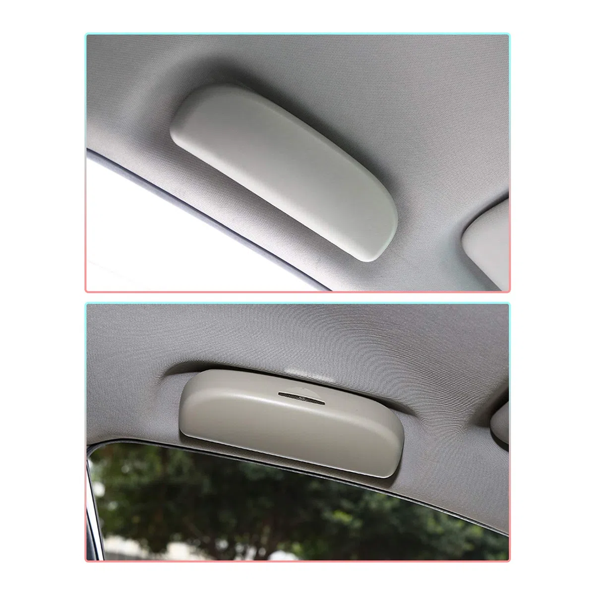 CDEFG Compatible con Toyota CHR C-HR 2016-2024 2025, Coche Gafas Caja Organizador CHR 2025 Gafas de Sol Soporte Almacenamiento Bolsillos Interior CHR C-HR Accesorios (Gris)