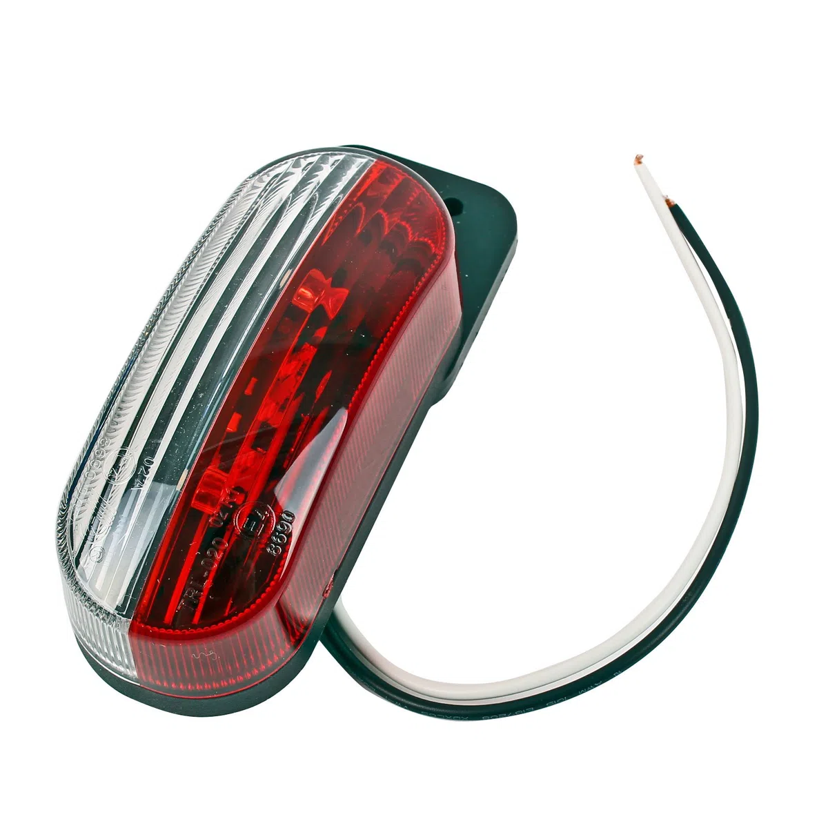 Luz de gálibo led de 12 V, juego de 2 luces de señalización lateral en rojo/blanco, 98 x 42 x 38 mm, 12/24 voltios, 2 vatios led para autocaravana, caravana y remolque