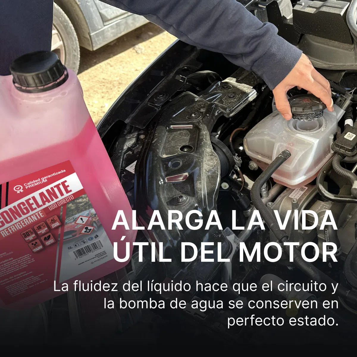 LUCCY Anticongelante Coche 10% Protección -5ºC Verde - 10 Litros - Fórmula Mejorada - Líquido Refrigerante Profesional para Vehículos Fórmula Orgánica Long Life