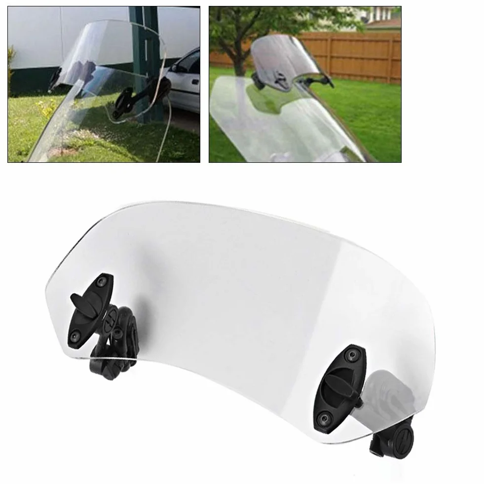 DEWIN Motocicleta Universal Clip Ajustable en el Parabrisas Deflector de Viento Accesorios
