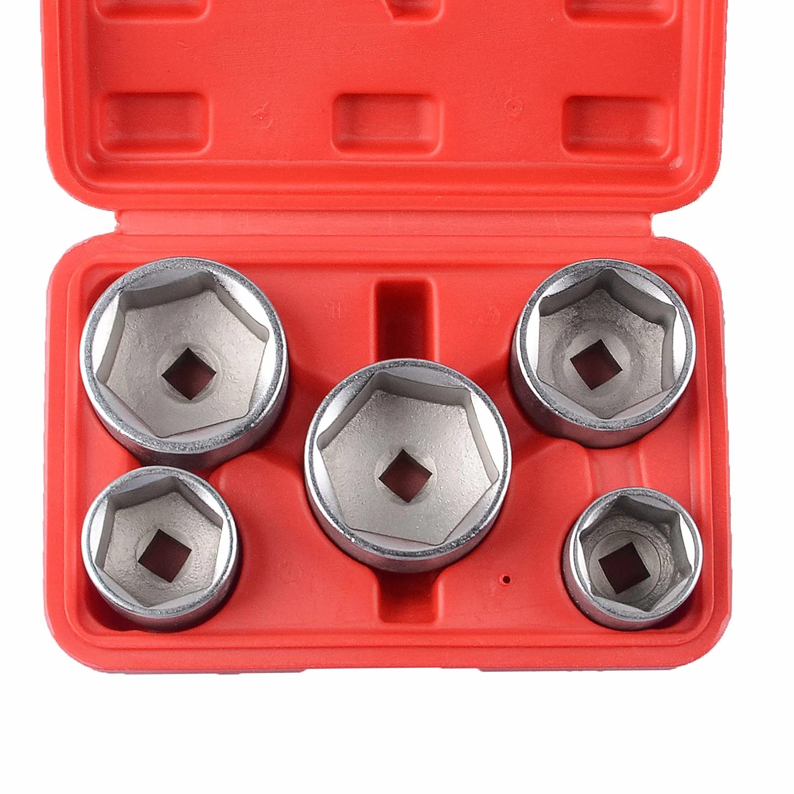 DAYUAN Llaves del filtro de aceite de extracción de llave de filtro de aceite 5pc 3/8 "Drive 24,27,32,36,38mm Cr-V 6 puntos