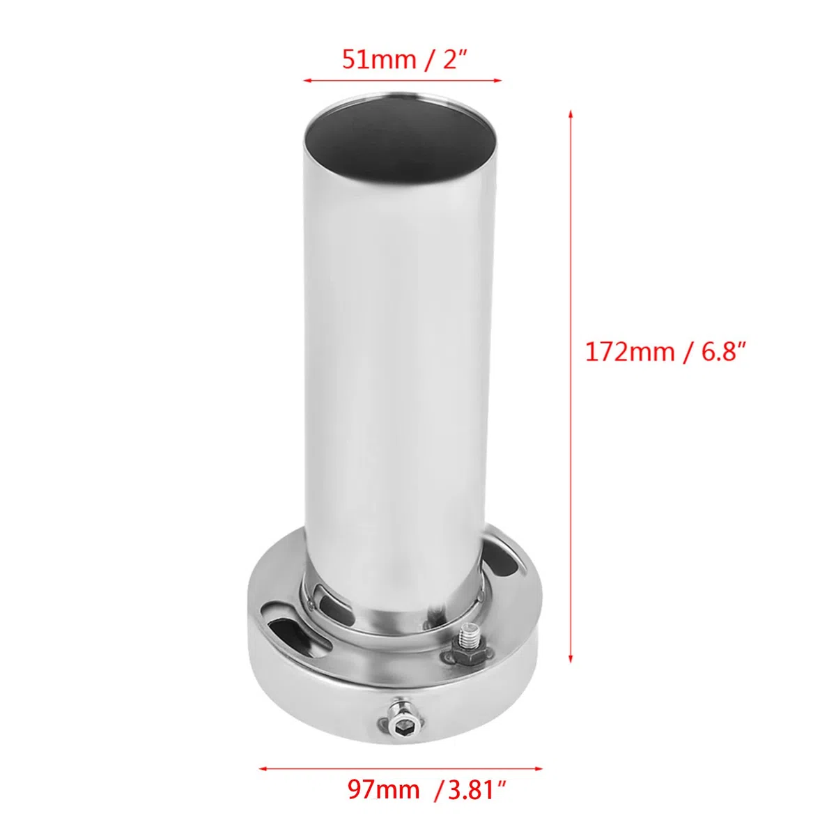 Punta de silenciador de escape de coche Suuonee, punta de silenciador de escape redonda ajustable universal Silenciador de sonido extraíble(4 inch)