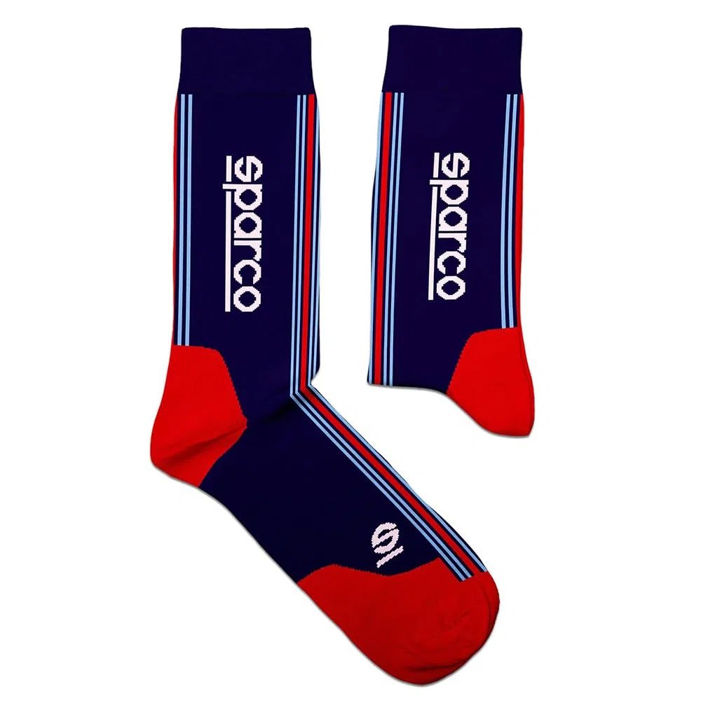 Calcetines Sparco Diseño Martini-R Talla 41-46 Azul Marino/Rojo