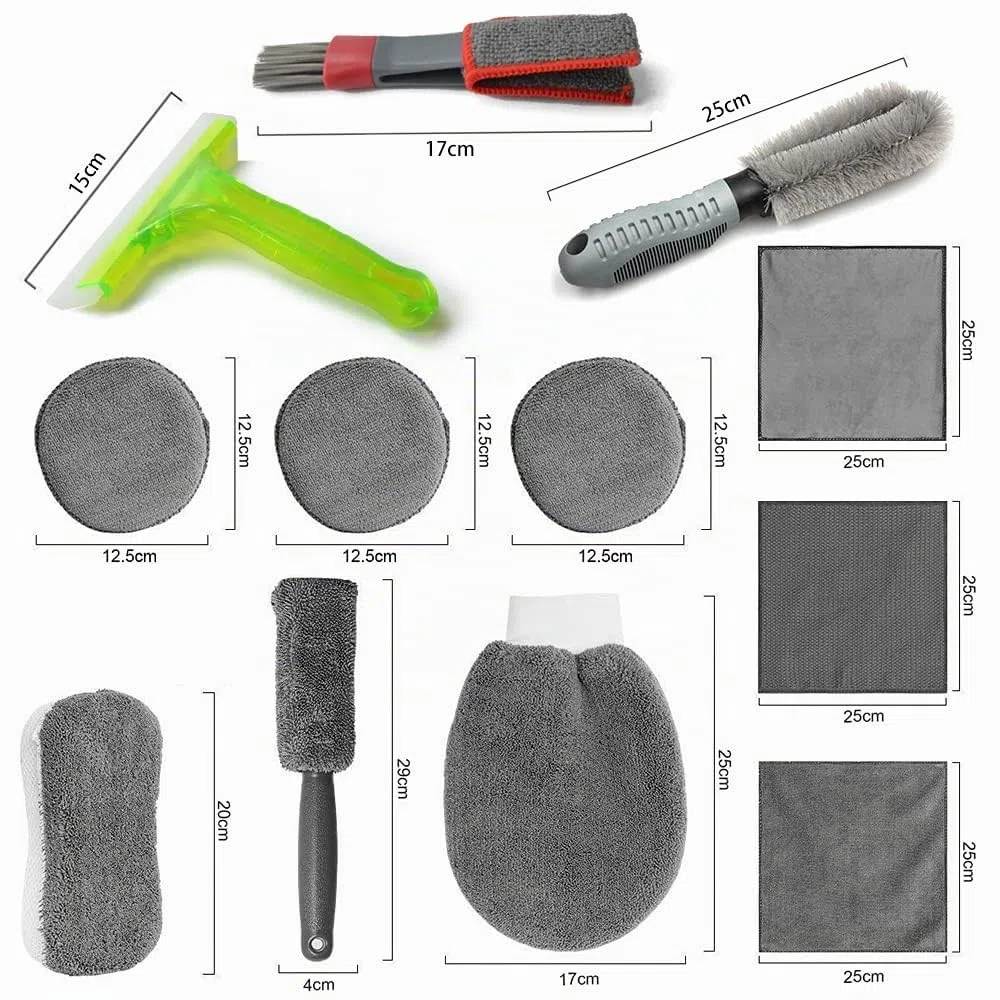 MEISHANG Set Limpieza Coche,Mitón de Microfibra Toalla,Kit Limpieza Coche,Toalla de Lavado de Autos,Cepillo para Llantas,Juego de para el Lavado del Coche