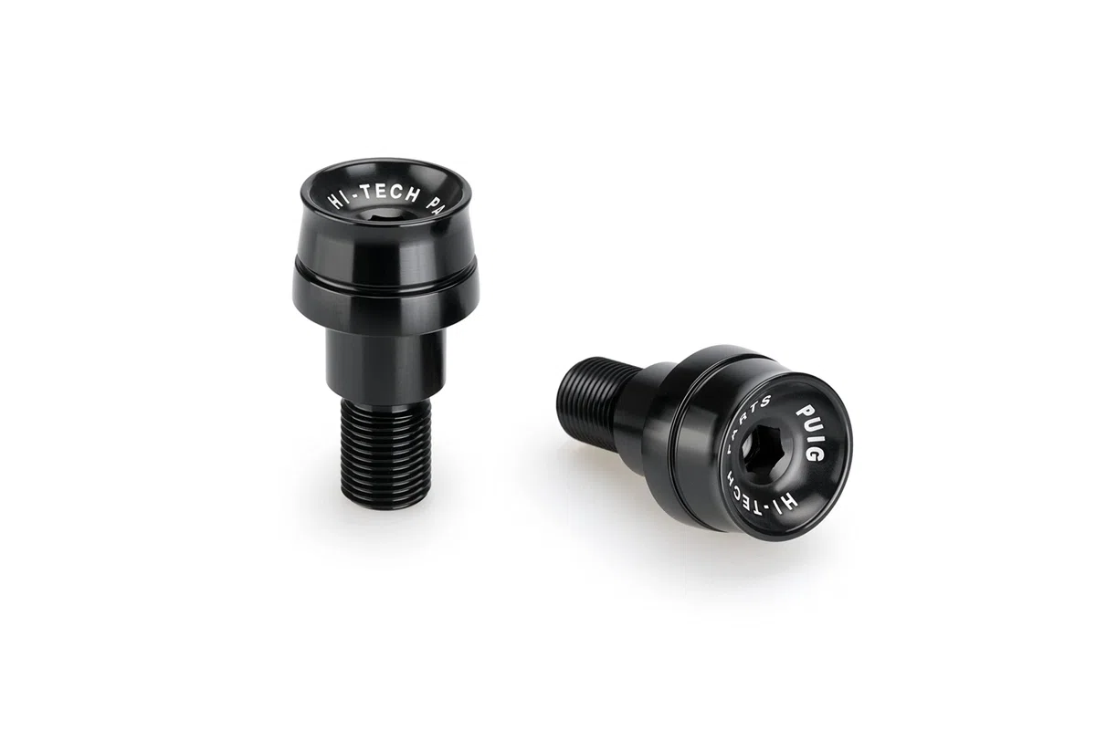Puig 21024N Contrapesos Manillar Speed en aluminio mecanizado con diseño compacto y estilo racing para reducción de vibraciones, Negro