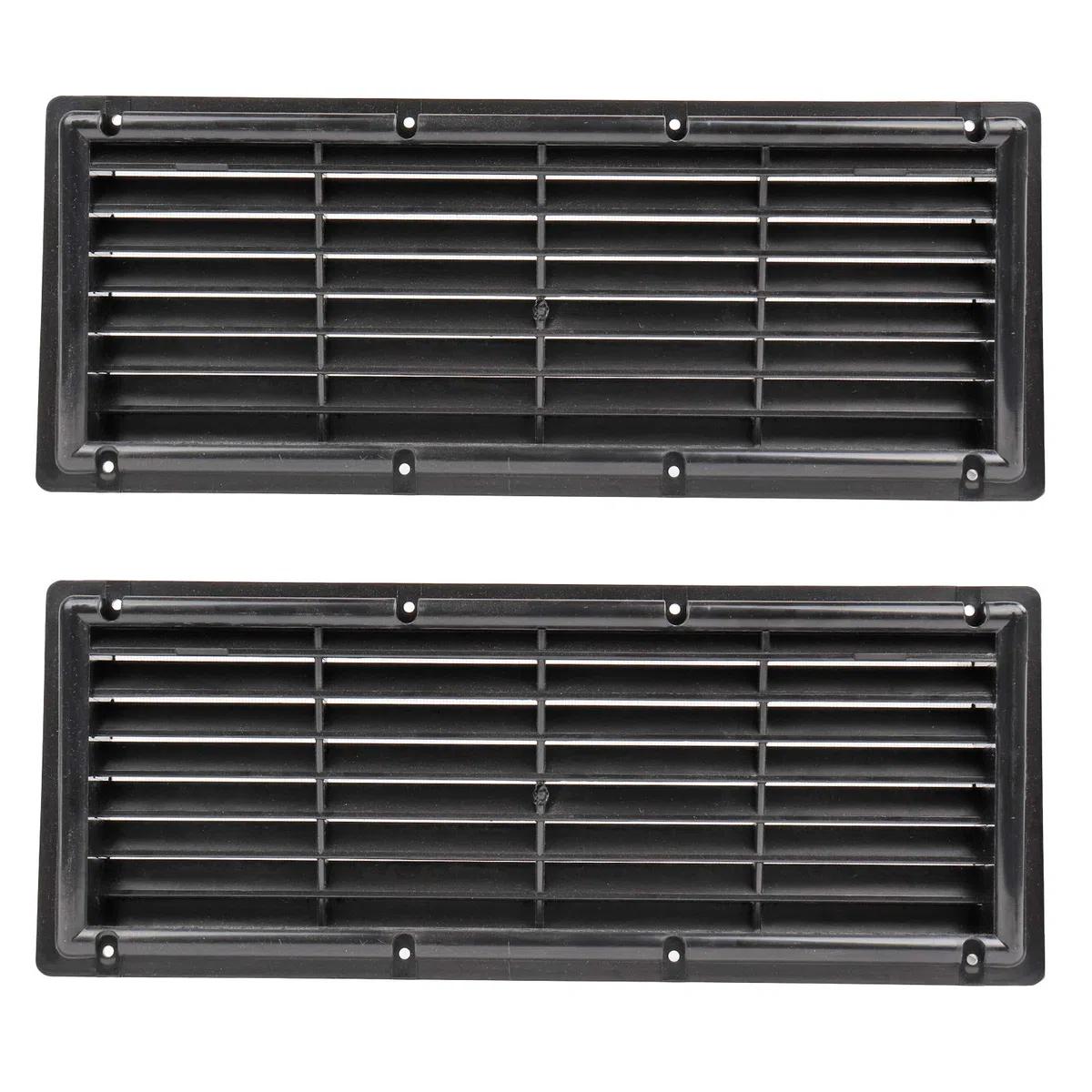rejilla de ventilación blanca o negra para nevera de camping | 37.5x15 cm | malla antimosquitos | rebajada (2X negro)