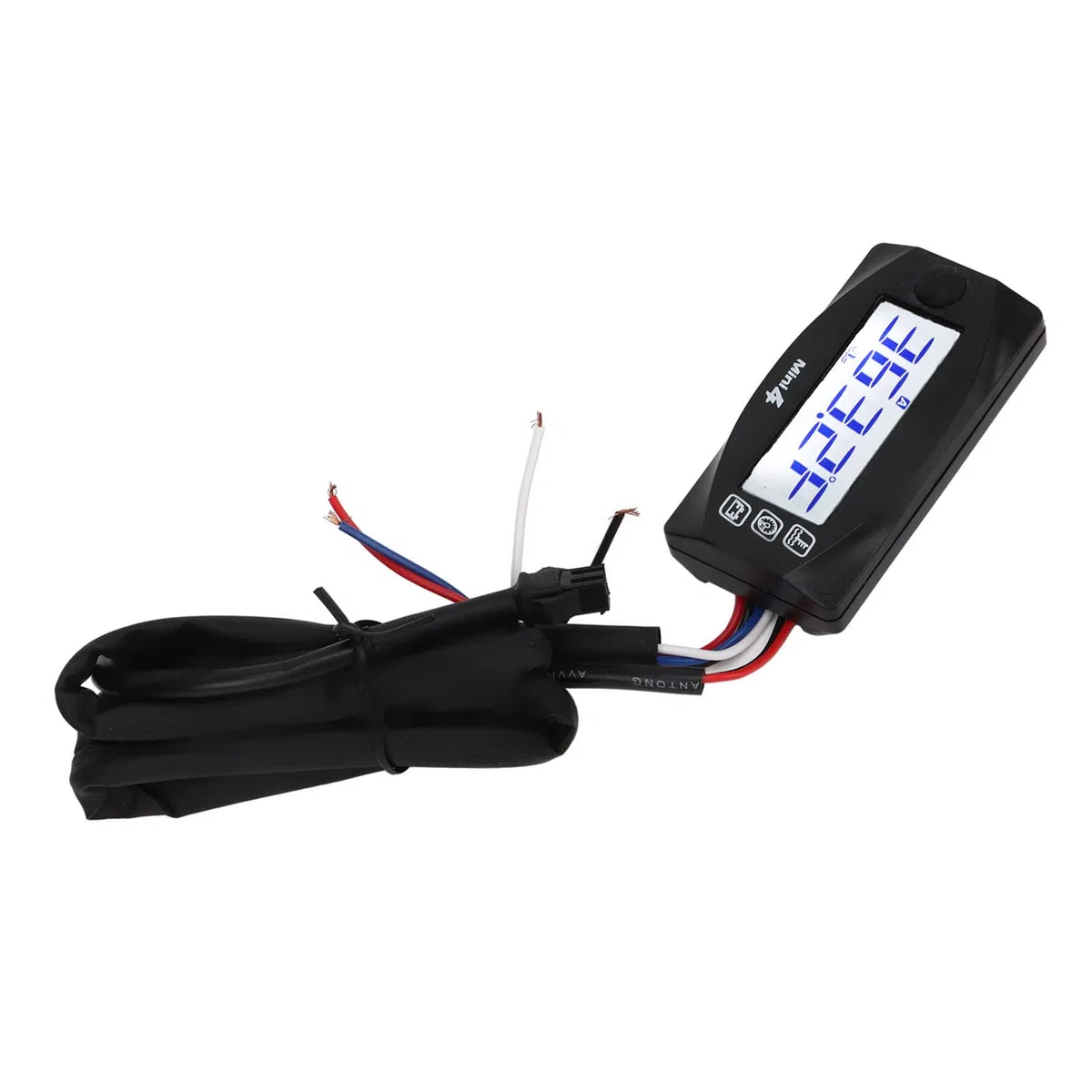 Medidor de Temperatura LCD de 4 Funciones para Motocicleta M14x1.25 Pantalla Digital de 4 Pulgadas Instrumentos Automotrices con Tiempo, Voltaje, Velocidad y Temperatura del