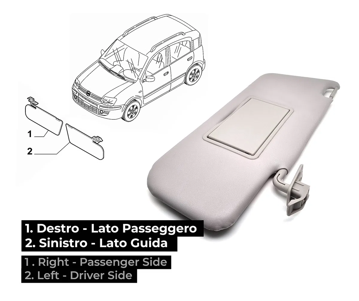 BSSTORE Parasol Pantina para Panda de 2003 a 2011 | Espejo con puerta (derecho - lado del pasajero)