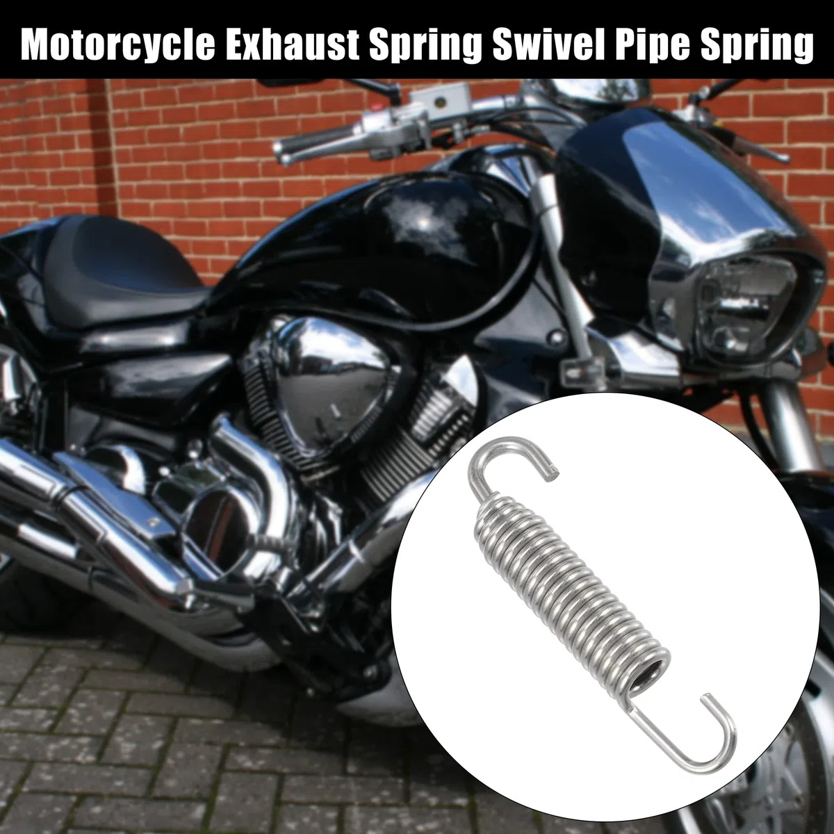 QUARKZMAN 10uds Motocicletas Universal Escape Tubo Resorte con Gancho 65mm 2.56"