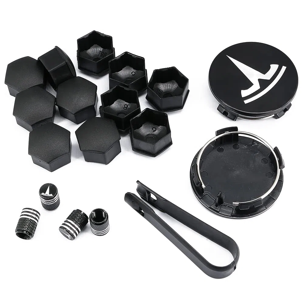 Kit de tapas de rueda Aero para Tesla S, 3, Y, X con logotipo plateado