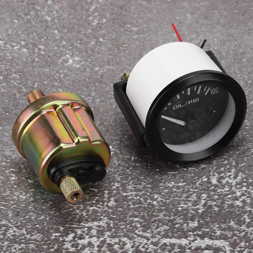 Medidor de Presión de Aceite Universal 52mm para Automóvil 12V Indicador Electromagnético de Alta Precisión Accesorio de Modificación para Todos los Modelos de Coche