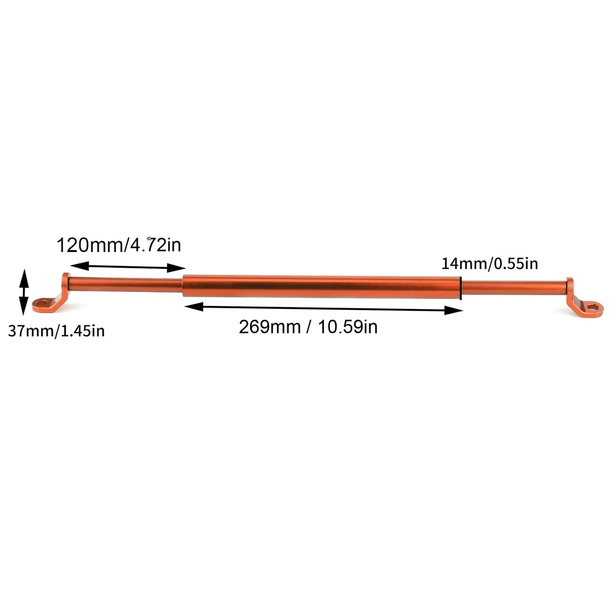 Barra de equilibrio de motocicleta Aramox, barra de equilibrio CNC de aleación de aluminio, manillar transversal, refuerzo extendido para motocicleta(naranja)