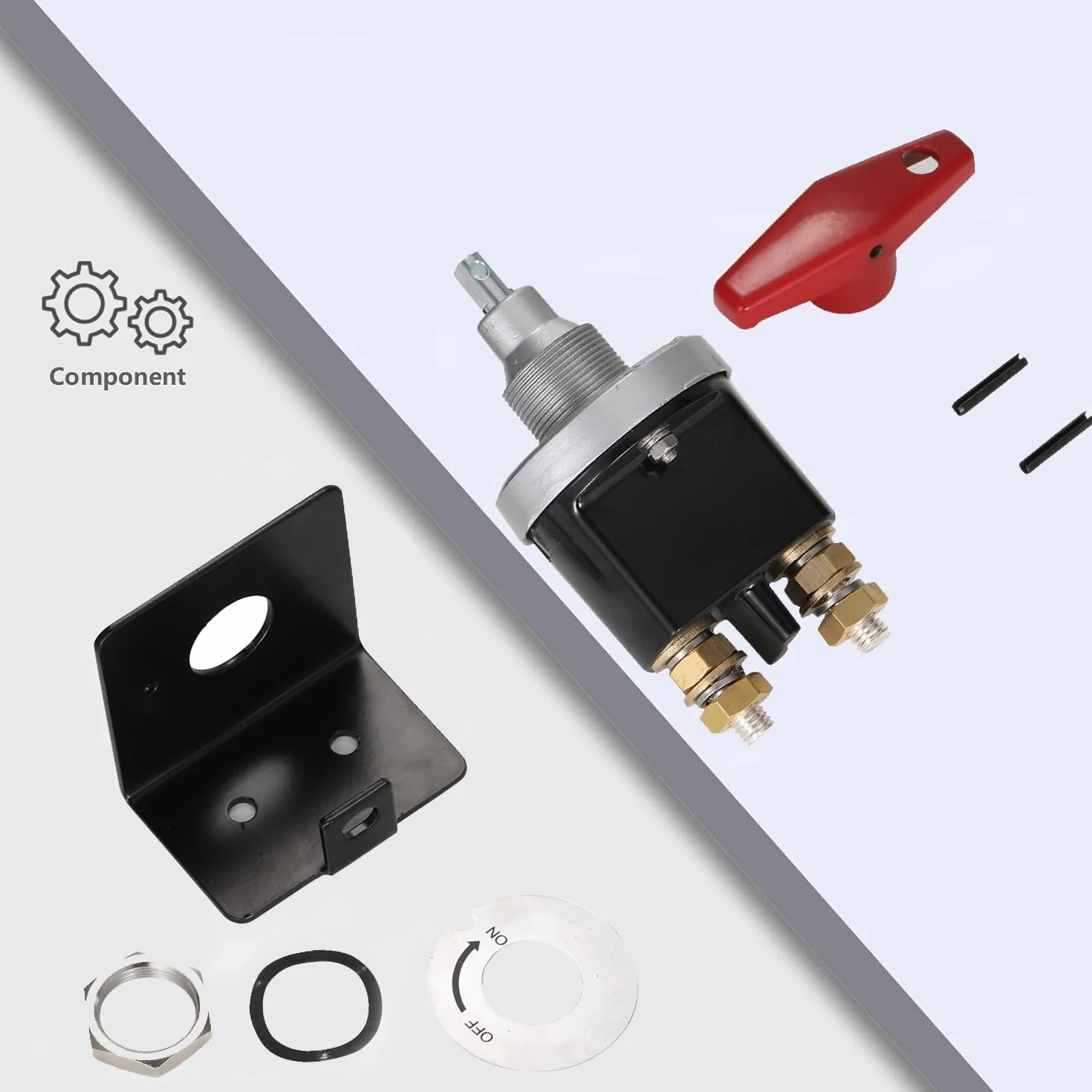 Greluma 1 pieza Interruptor de corte de batería de alta corriente de 300A,12-36V,con placa de bloqueo (reemplaza el 20247),interruptor maestro de desconexión de batería impermeable con manija fija