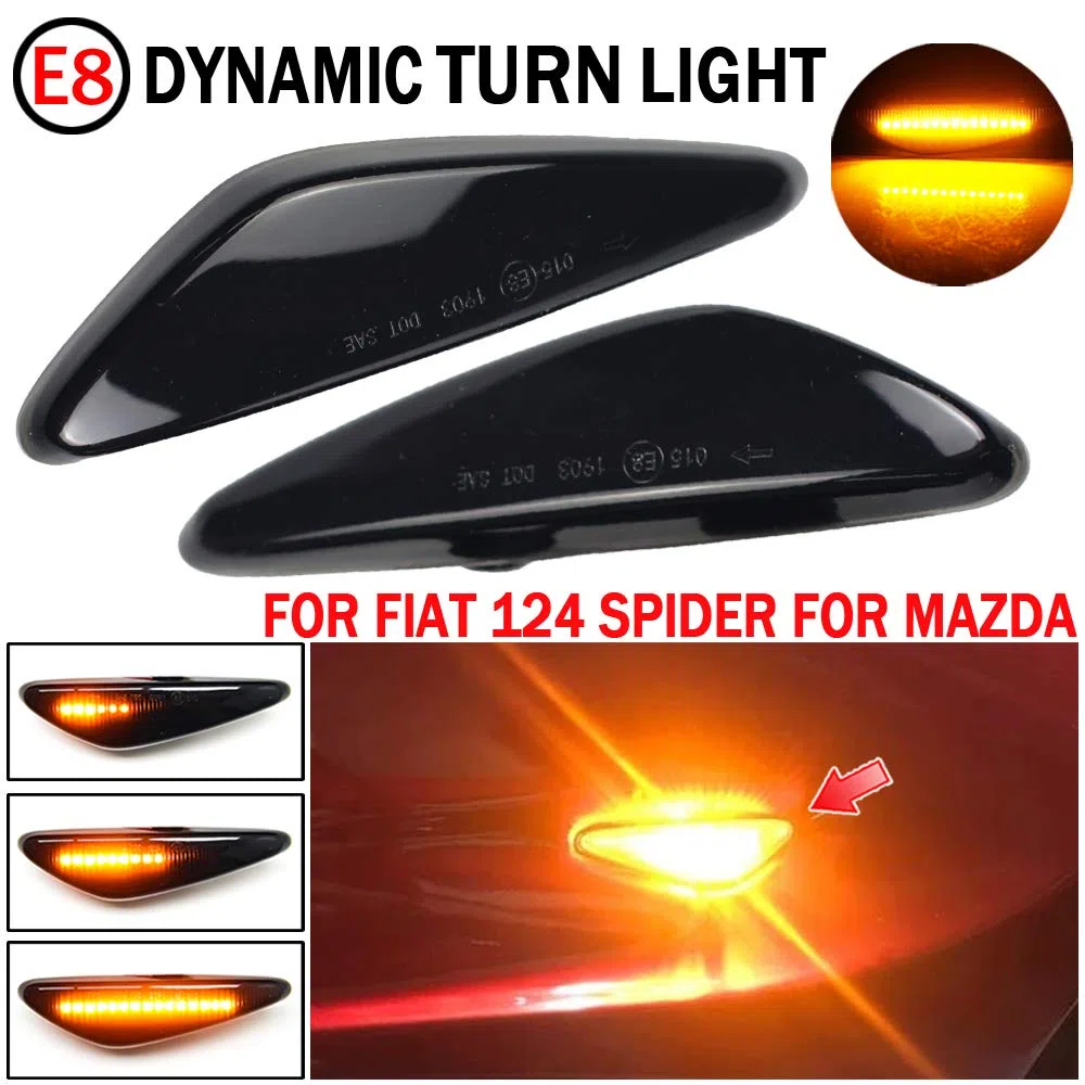 Dinámica LED marcador lateral repetidor señal de giro luz para Mazda MX-5 para Mazda 6 para Atenza GH 2008 2009 2010 2011 2012 (negro ahumado)