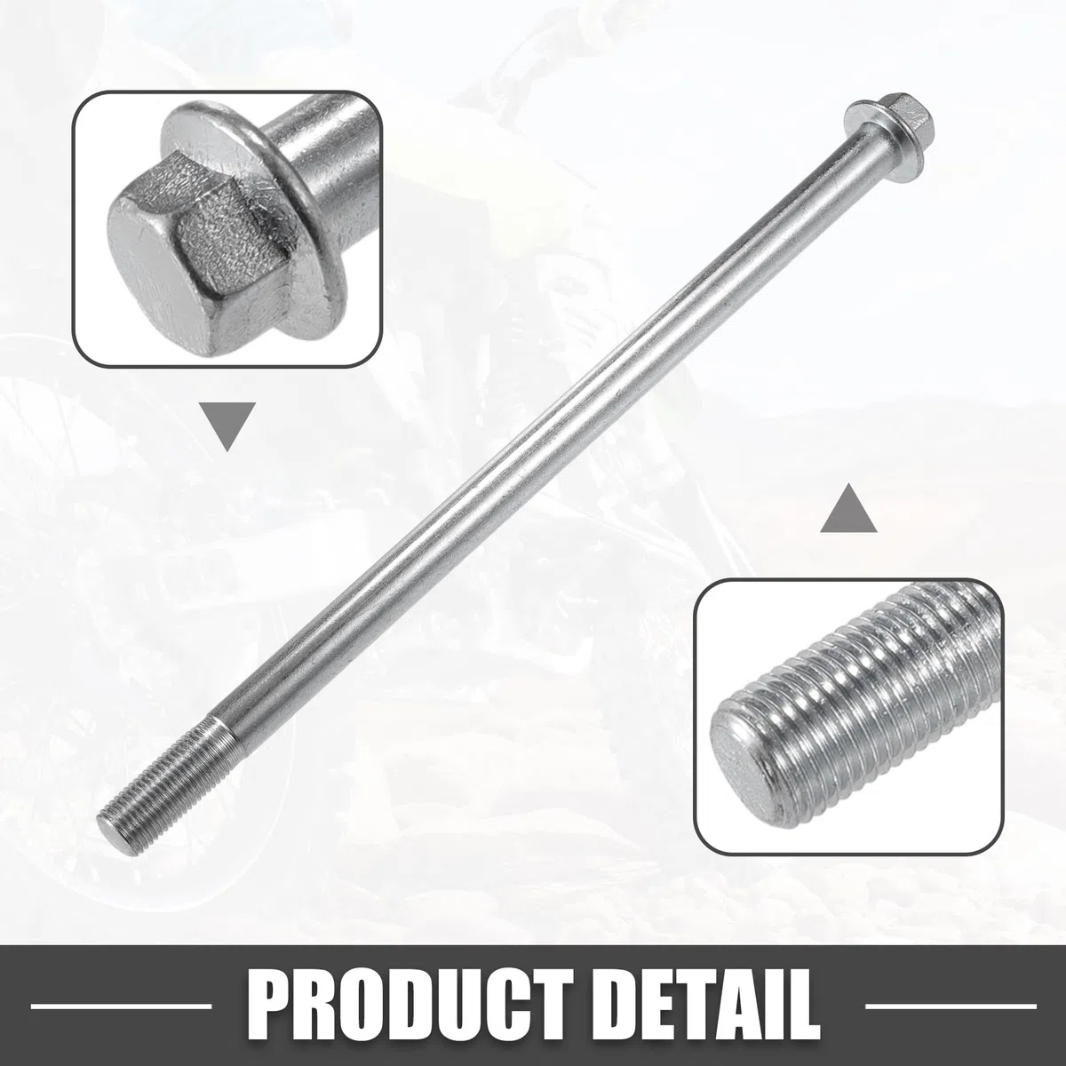 A ABSOPRO Eje de Rueda Delantera o Trasera de ATV con Casquillo y Tornillo M12 de 230mm