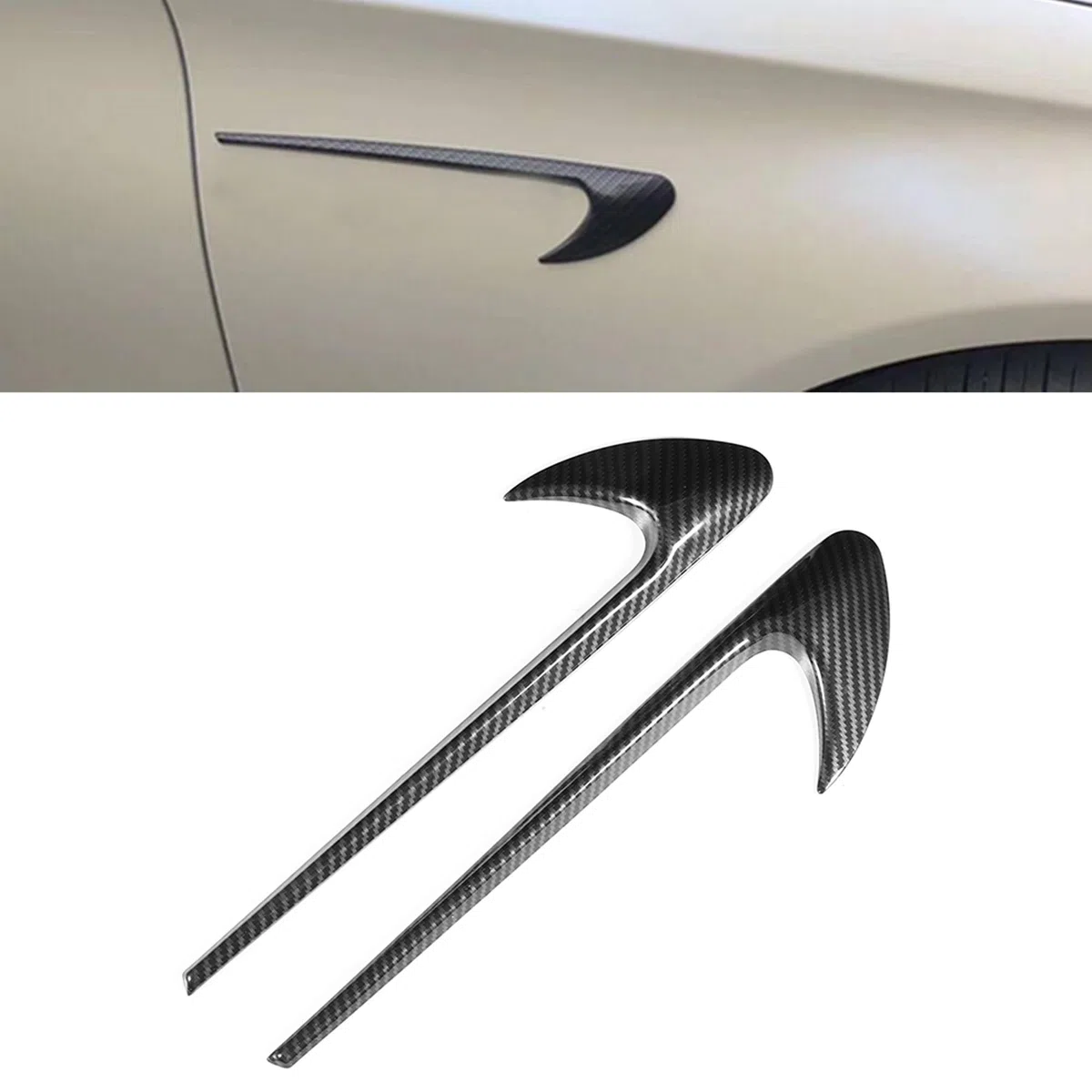 Tbest Insignia Amg para Guardabarros de Coche, Pegatinas Decorativas para Guardabarros de Coche, Estilo de Fibra de Carbono Compatible con Mercedes Ces Cls Class W205 W213