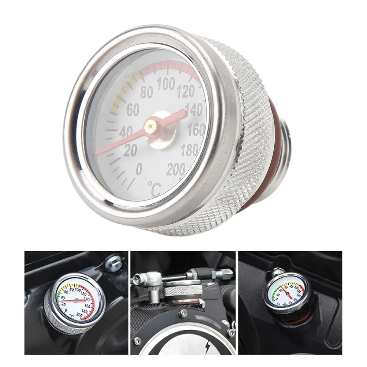 Indicador de Temperatura de Aceite de Motocicleta M20 X 1,5 0-200 ℃ Indicador de Temperatura de Aceite de Motor Duradero